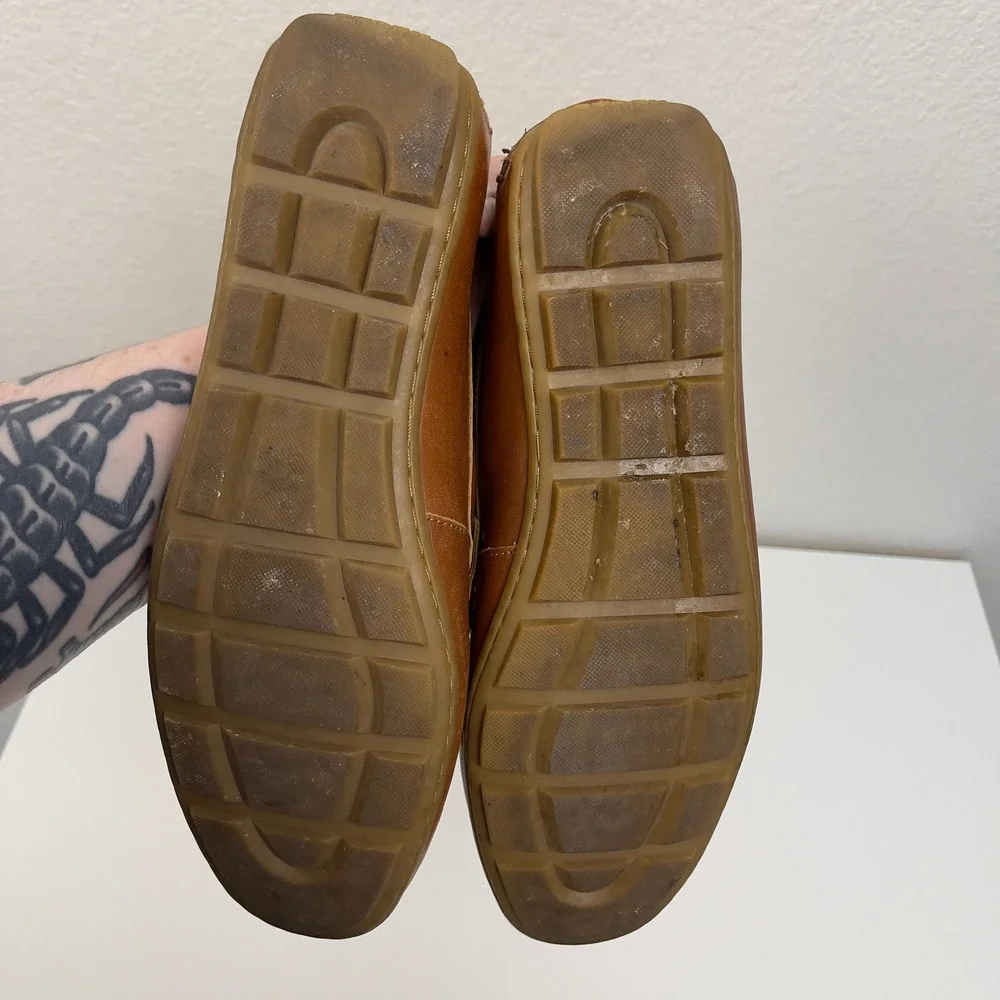 COACH Mott‎ Driver Loafers Khaki Brown Signature Jacquard Leather Mens 7D Career